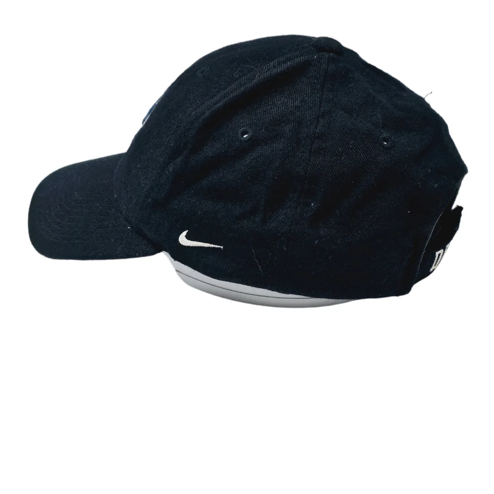 Vintage‎ 90s Y2K Nike Team Duke Blue Devils Black Strapback Hat Cap Logo Swoosh